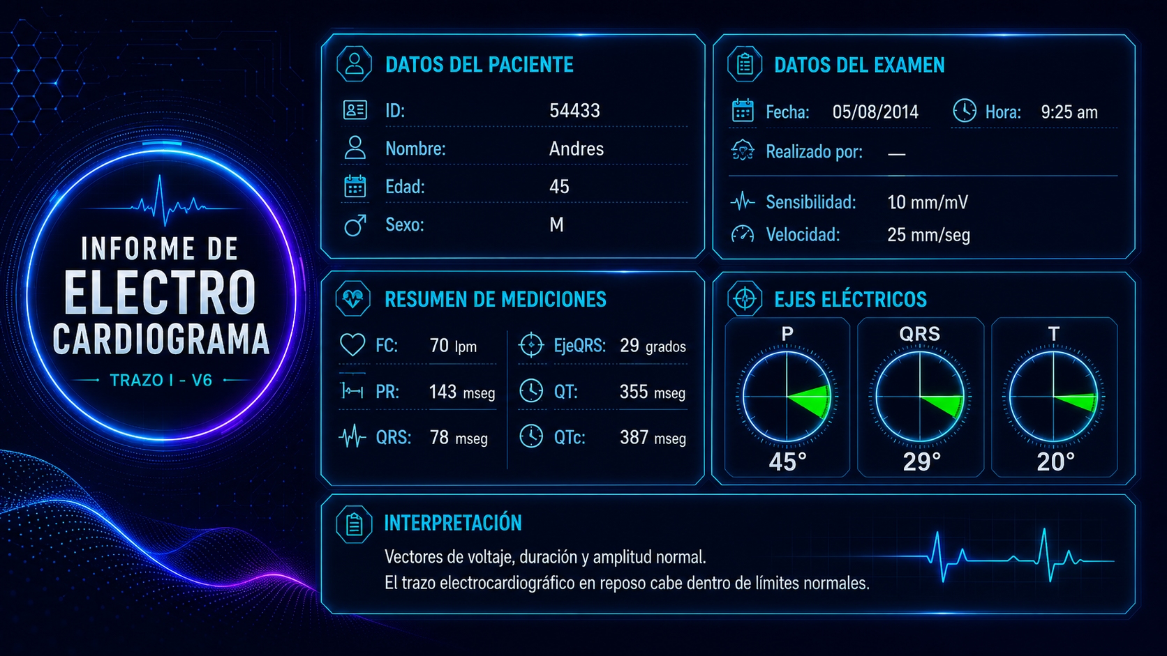 Resultados DR.ECG, vista 4